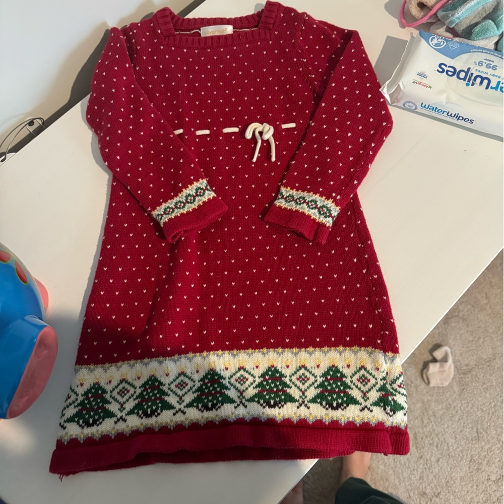 Savannah Long Sleeve Holiday Christmas Dress 4T